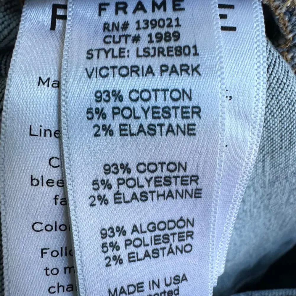 FRAME Le Skinny de Jeanne Distressed Skinny Jeans Women’s Size 27 Victoria Park